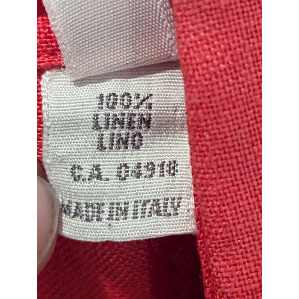 Aster 1973 Mens Dress Shirt 41 16 solid Coral Button Down Linen made in Italy - Picture 10 of 12
